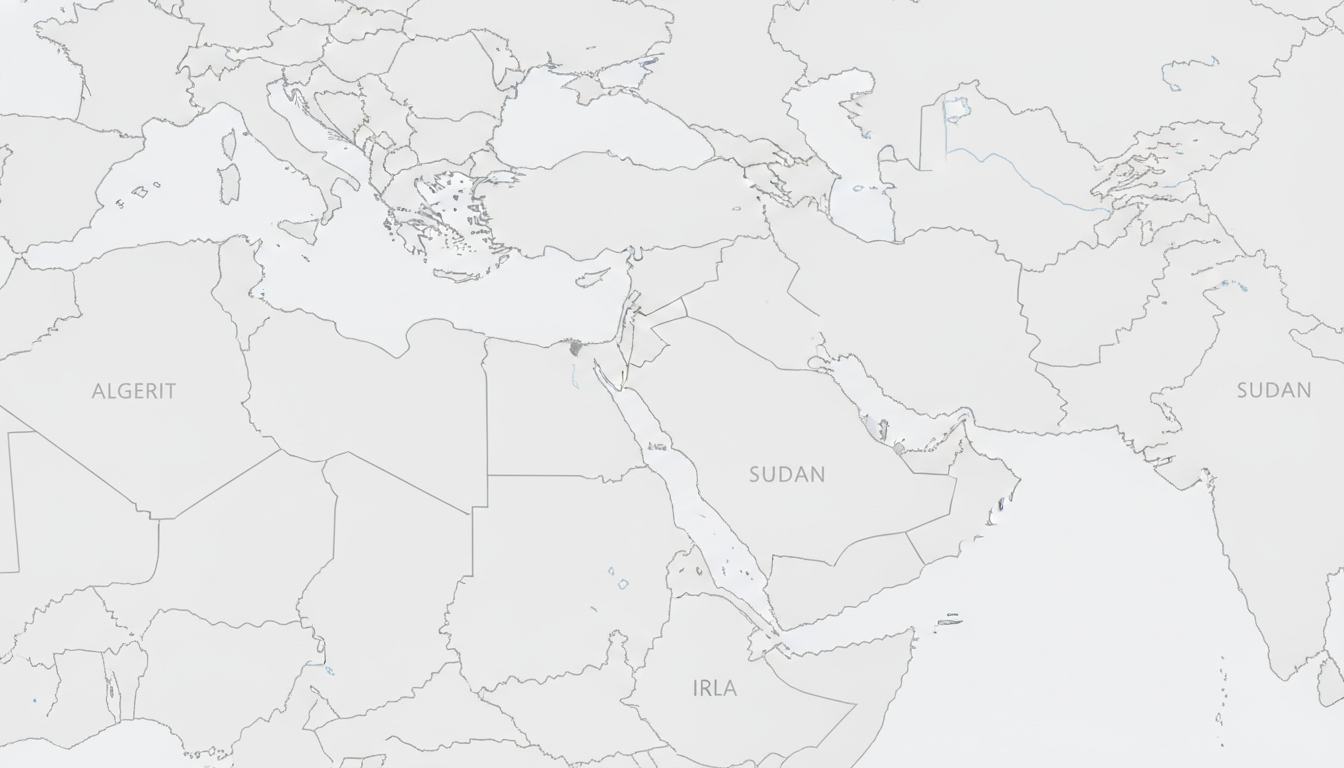 Map of the Middle East and North Africa showing Al Manara Holding offices